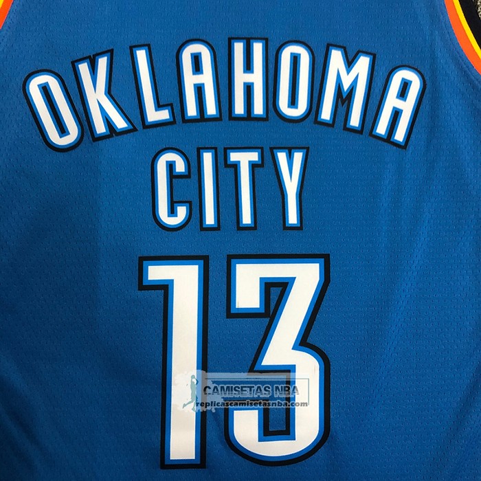 Camiseta Oklahoma City Thunder Paul George NO 13 Icon Azul